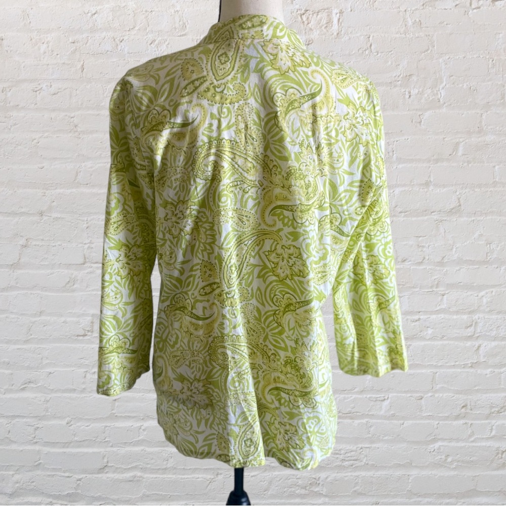 GORGEOUS EMBELLISHED PAISLEY DEEP PLUNGE V NECK 3/4 SLEEVE BLOUSE - Picture 12 of 14